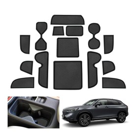 GAFAT Compatible Honda HR-V 2022-2024 Rubber Mats - Centre Console Drink Holder, Storage Box, Door Seam - Black