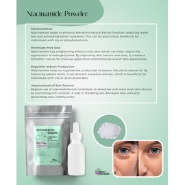Talsen Chemicals Pure Niacinamide Powder For Skin Care (Vitamin B3) DIY Niacinamide Serum, Niacin Powder (8 Ounce / 226 Gram) Cosmetic Grade