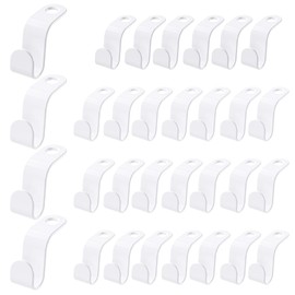 HUSAIHU 40 Pieces Clothes Hangers Space Savers, White Clothes Hanger Connector Hooks, Hanger Connector Hooks for Wardrobe Organise Space Saving (White)