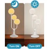 Lightdot Modern White Globe Table Lamp Dimmable Mid Century 3-Light