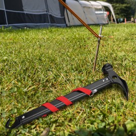EVTSCAN Tent Stake Peg Puller Hammer - Outdoor Camping Hammer Aluminum Alloy Multi-Function Rubber Handle Hammer Tent Mallet and Stake Puller