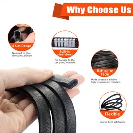 Dutreg 10 Metre Car Door Edge Protection, Car Rubber Door Edge Protector with 4 Pieces, High-Quality Door Edge Protector Sticker, Window Seal for Sheets, Saloons, Trucks, SUVs, ATVs, Boats