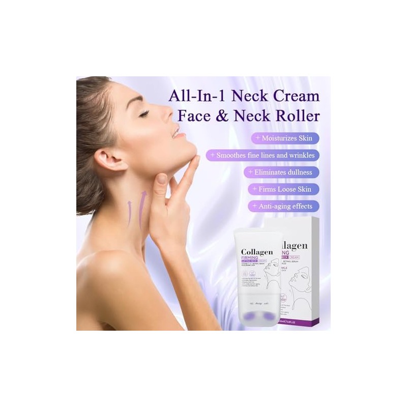 Crema reafirmante para cuello con masaje de doble rodillo –