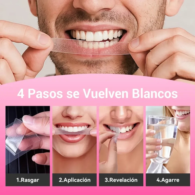 42 Piezas Tiras Blanqueadoras De Dientes Rojas - Sesión Sin