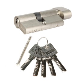 Jeriup 65mm(27.5/10/27.5) Euro Profile Lock Cylinder with 5 Keys (dimple), Single Open Copper Lock Cylinder, Anti-Rust Corrosion Resistant Anti-Theft