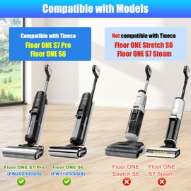 Replacement Brush Rollers and HEPA Filters for Tineco Floor ONE S6/ S7 Pro Cordless Wet Dry Vacuum Cleaner 2 Brush Rollers, 2 HEPA Filters - [ S6 Parts# FW110500US] [ S7 Pro Parts#FW200300US]