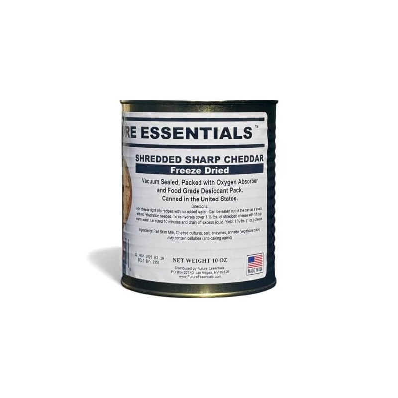 Future Essentials Freeze Dried Shredded Sharp Cheddar Cheese – Real