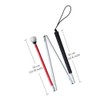 White Cane Aluminum Mobility Folding Cane for The Blind (Folds