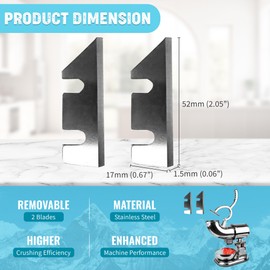 WYZworks Replacement Blades (2 Pack) for Commercial Heavy Duty Ice Shaver Sno Snow Cone Shaved Icee Maker Machine