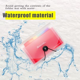 13 Pockets Flash Card Holder - 7x4.7 Inches, A6 Accordian File Organiser for Cards, Coupons, Receipt, Tax Item, Mini Ticket Expanding Folders, Expandable Portable Folder