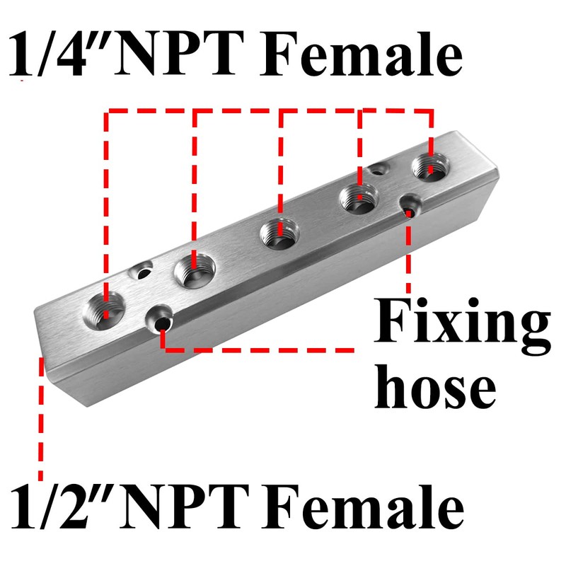 Beduan Air Manifold 5 Way 7 Port 1/2"NPT Input Port