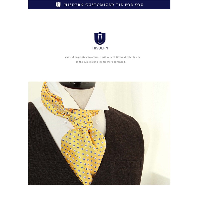 HISDERN RC-01 Men's Silk Neckerchief Scarf, Fashion, Paisley Pattern, Popular