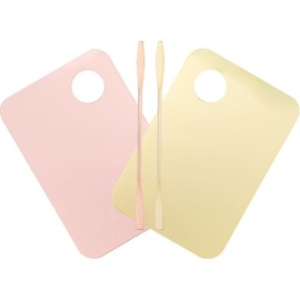 Placas de Mezcla de Maquillaje Acrílico Fácil de Limpiar Juego de 2 con Espátula Adecuado para Base Cosmética y Uso Profesional