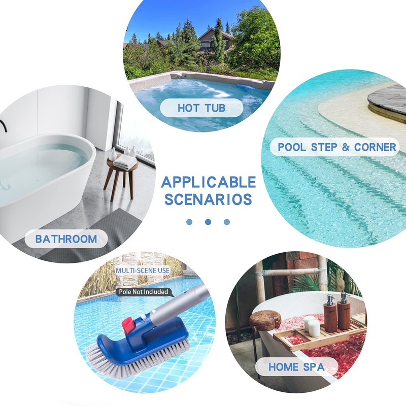 Pool Brush Head for In Ground Pools, 180 Degree Rotation