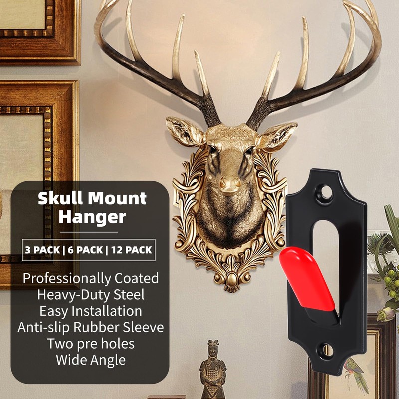 NouraVita 12 Pack European Skull Mount Hanger with Silicone Protector