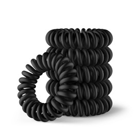IMPERIO Spiral Hair Scrunchie - Premium Hair Bobbles for Women and Girls - Avoid Hair Breakage, Split Ends & Knots - High-Quality & Gentle Hair Bobbles in Various Colours (Black Small)