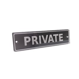 Private Door Sign, Notice, Plaque - Available in 3 sizes Small/Medium/Large, engraved, waterproof, tough and durable acrylic, (Small (130mm x 35mm))