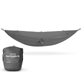 KAMMOK: Roo Double XL Hammock | Made from Strong & 100% Recycled Water Resistant Ripstop Fabric | Comfortable, Packable, Lightweight (Lifetime Adventure Grade Warranty), Granite Gray