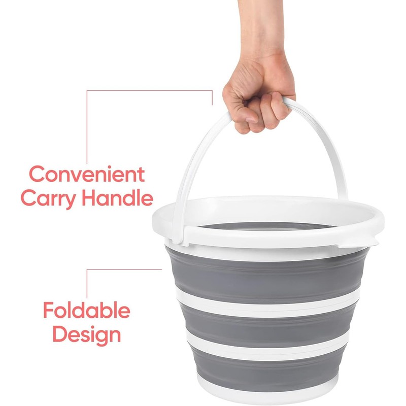 OLPRO 10L Collapsible Folding Bucket, 32cm Diamater, Packs Down to