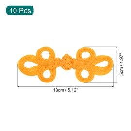 MECCANIXITY 10 Pairs Chinese Knots Frog Buttons Closure Golden Sewing Buttons Fasteners for DIY Sewing Coats Cloak Sweater Bridal Costume Outfit