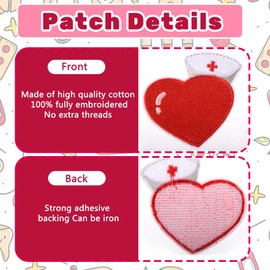 Puideon Nurse Iron on Patches,9 Pcs Nurse's Day Sew on Applique Embroidered Patches for T-Shirts Jeans Jackets Backpacks Hats Uniforms