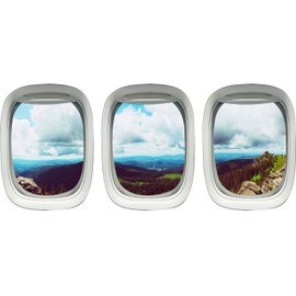 VWAQ - Vinyl Sticker Plane Decals - Peel and Stick Airplane Window Clings - Nature Art Mural -PPW34