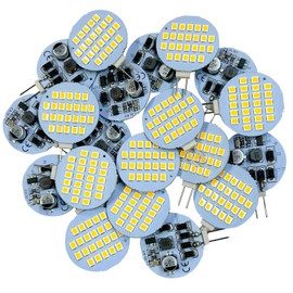 GRV G4 MR11 24-2835 SMD Interior LED Light Bulbs AC/DC12V-24V Super Bright 2W Warm White Lighting for RV Boat Camper Cabinet Dome Light Pack of 20（3.0Generation）