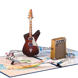 Pop Up Birthday Card, 3D Guitar and Sound Card