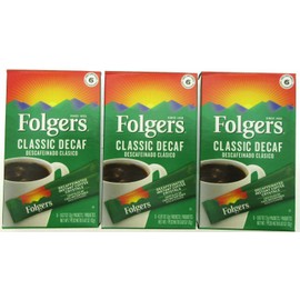 Folgers Classic Decaf Instant Medium Roast Coffee 3 Boxes/18 Packets