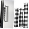 TEHAUX 3pcs Black White Checkered Handle Covers for Refrigerators Ovens