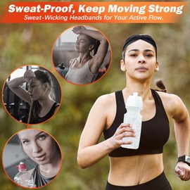 Sports Headbands for Women 6pcs,Yoga Workout Non Slip Yoga Headbands for Women‘s Hair Sport Hair Bands Cloth Headbands Stretchy Elastic Hair Band Summer Hair Accessories(C)