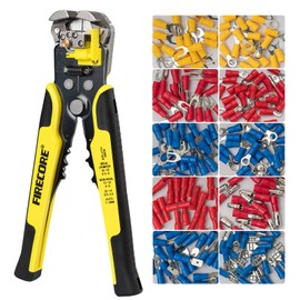 Firecore pelacables automático,Alicate terminales kit con 230 terminales,pelacable Multifuncional para Pelar/Cortar/Presionar