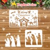 HOWAF 10 Nativity Stencils,Christmas Nativity Scene Christmas Stencils for Crafts