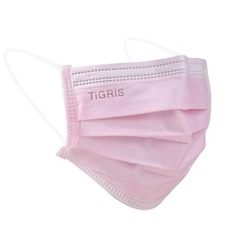 50PCs Tigris Level 3 Earloop Face Mask by JEVOLVE | 4.0G 3-Ply Individual Wrap Non-Woven Disposable Mask Indoor Outdoor Use, Pink Face Mask