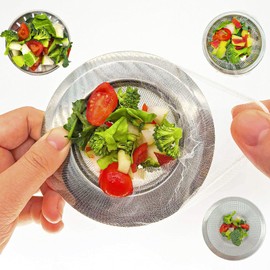 Vlwltl 200 PCS Disposable Kitchen Sink Drain Strainer Mesh Bag and PP Extraction Box Fits Sink Strainer for Collecting Kitchen Food Waste Leftover Garbage