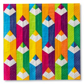 Pencil Design Lunch Napkins for Cocktails, Appetizers, Bar Drinks, Birthdays and Wedding Events, Thick and Absorbent, (Lunch (20 Count)