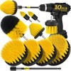 Holikme 10Pieces Drill Brush Attachments Set, Power Scrubber Brush with
