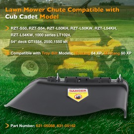 HQPASFY Discharge Chute Compatible with Cub Cadet RZT-L54KH, L50KH, L50KW, L54KW, S50, S54, LT1024, 54" Deck GT1554, Troy-Bilt Mustang 54 50 XP Mower Side Deflector Replaces-631-05058, 631-05162