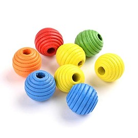 Colourful Wooden Beehive Strip-Shaped Beads 14 mm Wooden Balls Round for Threading Crafts 3 mm Large Hole Spacer Beads