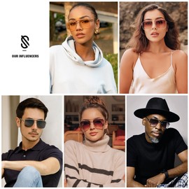 SOJOS Retro Oversized Square Sunglasses for Women Men, Vintage Large Double Bridge Metal Frame Unisex Sunglasses SJ1180, Gold Frame/Grey Lens