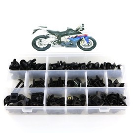 Xitomer Motorbike Full Sets Fairing Bolts Kits Fit for S1000RR 2009 2010 2011 2012 2013 2014, Mounting Kits Washers/Nuts/Fastenings/Clips/Grommets (Matte Black)