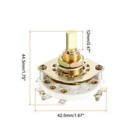 Rebower Band Selector Rotary Switch(w Knob), 2P3T 2 Pole 3 Throw, Single Deck [for Radio, TV, Industrial Machine Control Unit] - 1 Pcs