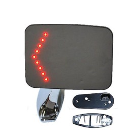 OCTANE LIGHTING Truck Square Rectangle Chrome Outside Rearview LED Turn Signal LH Door Mirror