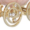 Jewelry Organizer White Golden Pumpkin Carriage Shape Rhinestone Storage Box