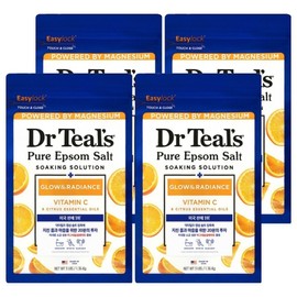 Dr. Teal's Pure Epsom Salt Bath Salt Vitamin C Citrus, 4 packs, 1.36kg / 닥터틸즈 퓨어 엡섬 솔트 입욕제 비타민C 시트러스, 4개, 1.36kg
