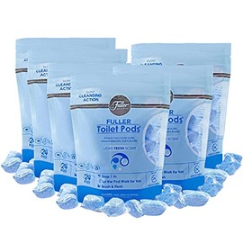 Fuller Brush Toilet Bowl Cleaner Pods - Water Soluble Tablet Cleansers - Cleans Descales and Refreshes Bathroom Toilets Removes Odors Soils and Stains Light Fresh Scent Ideal for Homes and Businesses - 6 pack