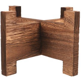 Unomor Drink Dispenser Stand Wood 15cm Square Beverage Jar Water Jug Holder Flower Vase Planter Stand Base Glass Water Dispenser Stand for Home