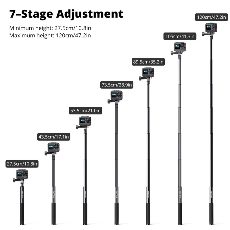 AKASO 1.2M Extendable Selfie Stick and a Tripod Stand Action