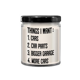The Improper Mug Car Candle for Mechanic Automotive Technician Lover Enthusiast Things I Want More Cars Work Bench Father's Day Funny 9 Oz. Vanilla Scented Soy Wax for