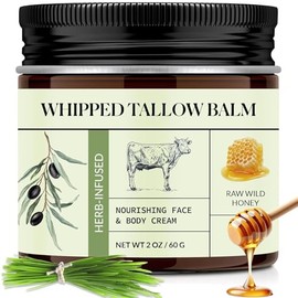 Sarga de ternera para la piel: Sarga de ternera batida alimentada con pasto y bálsamo de miel - Hidratante natural para la cara y cuerpo nutre e hidrata la piel - Infundido con miel salvaje